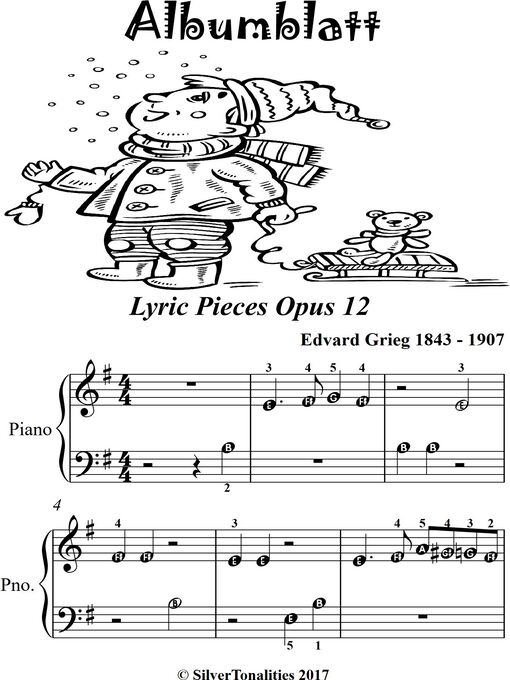 Title details for Albumblatt Lyric Pieces Opus 12 Beginner Piano Sheet Music by Edvard Grieg - Available